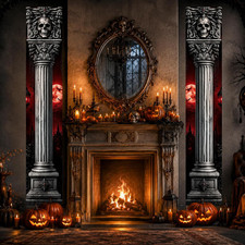 2Pcs Halloween Gothic Mansion Banners - 70.8'' X 12''