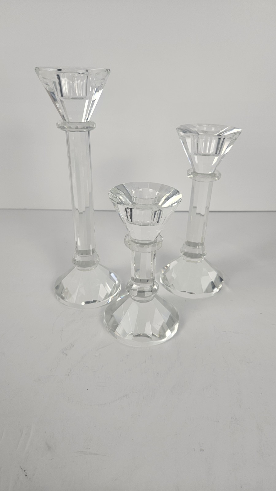 Glass/Crystal Candle Holders- Different Sizes All Come Toget