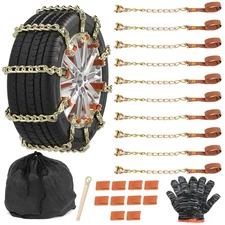 10PCS Anti Slip Tire Chains Snow Chain For Car Pickup Truck SUV ATV 195-275mm