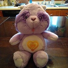 Kenner Care Bear Raccoon Cousins Bright Heart Plush Stuffed Toy 1984 13" Clean