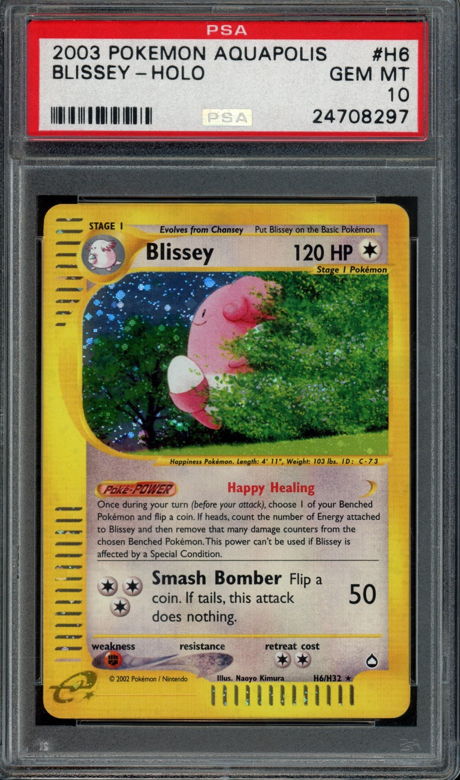 Pokemon Blissey Holo 2003 Aquapolis #H6 PSA 10 Gem Mint