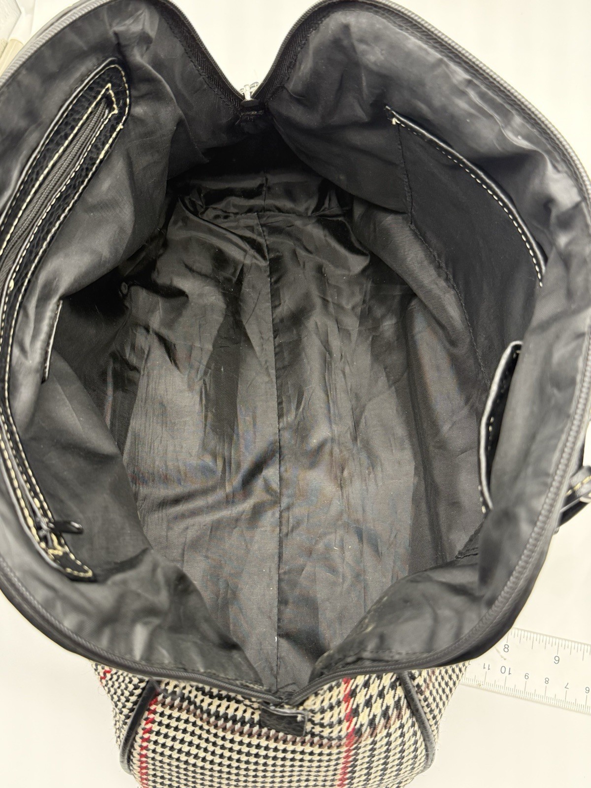 Vintage Chaps Houndstooth Structured Satchel Shou… - image 10