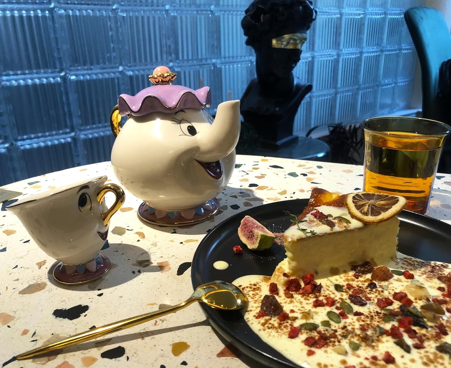 Cartoon New Beauty and the Beast Teapot Mug Mrs Potts Chip Tea Pot Cup One Set
