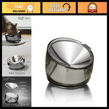 Elevated Cat Bowl with Removable Stainless Steel Dish - Slanted, Whisker-Friendl