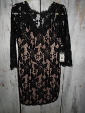 Adrianna Papell*SZ: 12*FLORAL LACE*BLACK WITH A NUDE LINING*NWT*BEAUTIFUL!