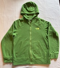 The North Face Boys Full Zip Fleece Jacket Hoodie Size M 10-12 Green