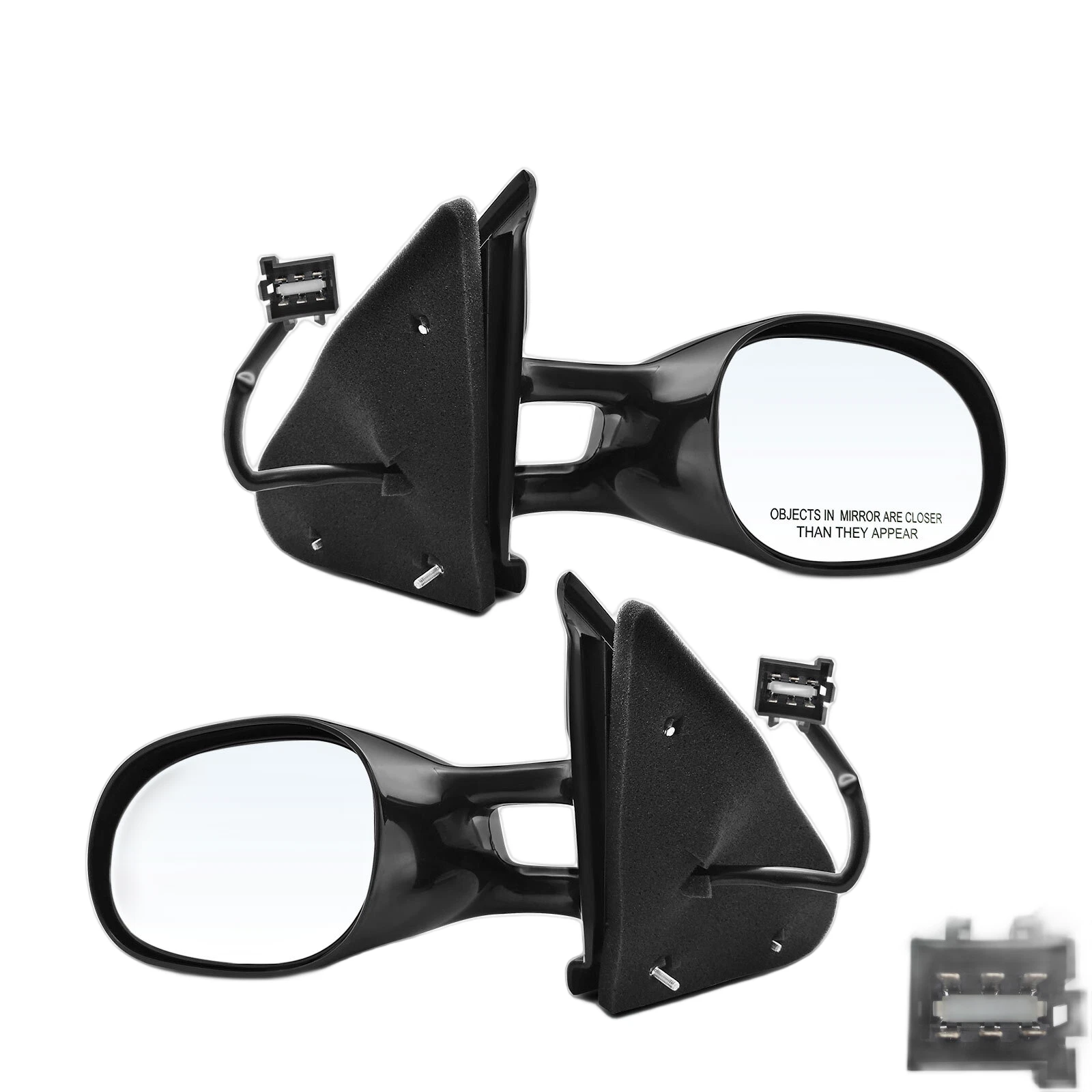2x LH & RH Black Power Mirror w/ Heated for Chrysler Cirrus Dodge Stratus 95-00