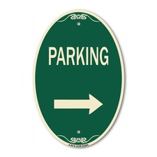 Designer Sign Parking Sign Right Arrow 12" x 18" Metal Sign