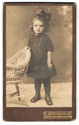 Photograph E. Brockhaus, Gardelegen, Bahnhofstrasse 43, Little Girl with Per 