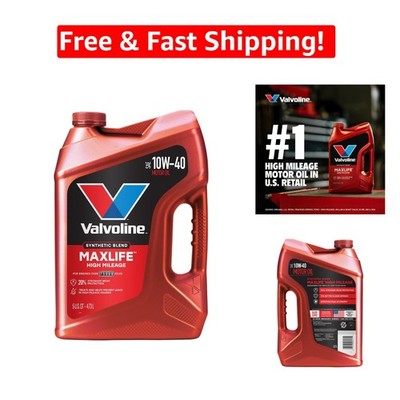 High Mileage 10W-40 Synthetic Blend Motor Oil with MaxLife Technology - 5 QT