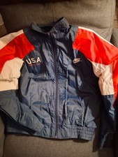 Vintage Nike USA Olympics Track And Field Red White Blue Jacket