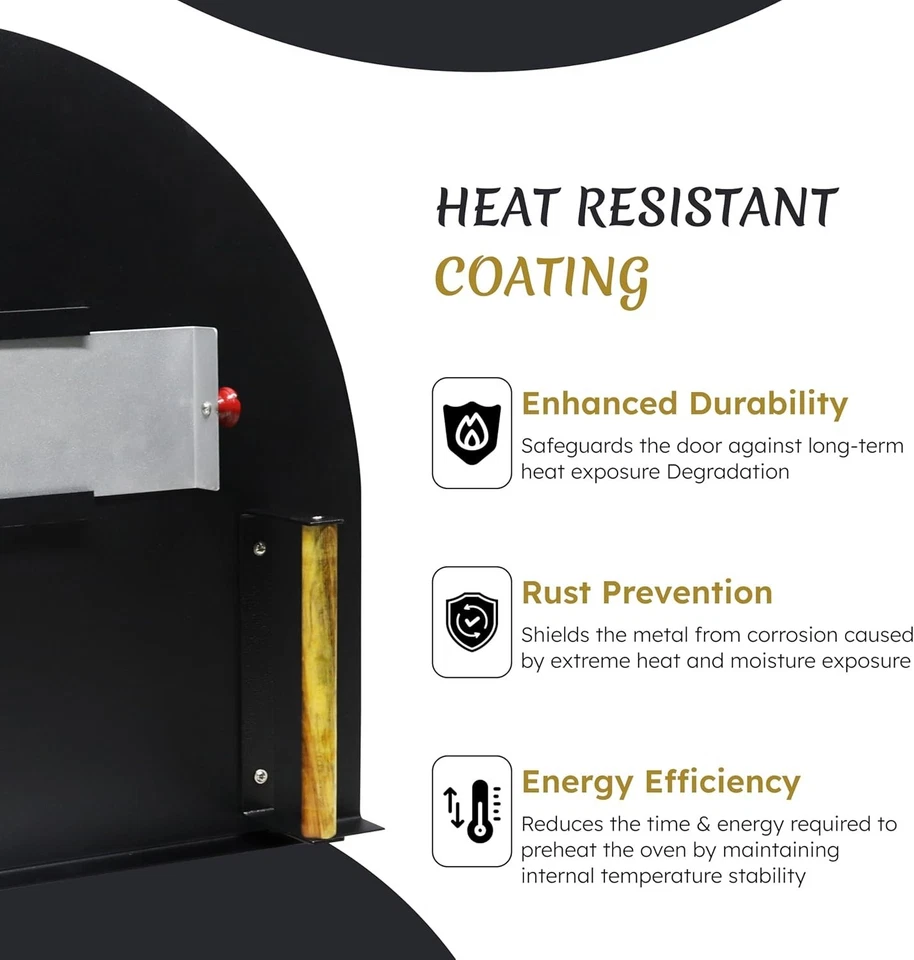 Puerta de horno de pizza de 25” x 20” - Puerta de horno de ladrillo exterior de acero inoxidable Foto 3 de 4