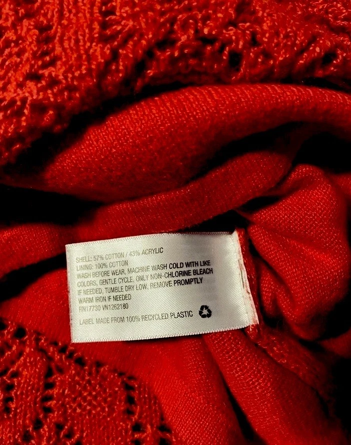 Kids Girls Red Crochet Knit Holiday Christmas Sweater Dress Small 6/6x FREE SHIP - Image 4 of 4