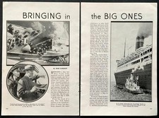 &ldquo;Bringing In the Big Ones&rdquo; 1934 pictorial Leviathan New York Harbor Pilots