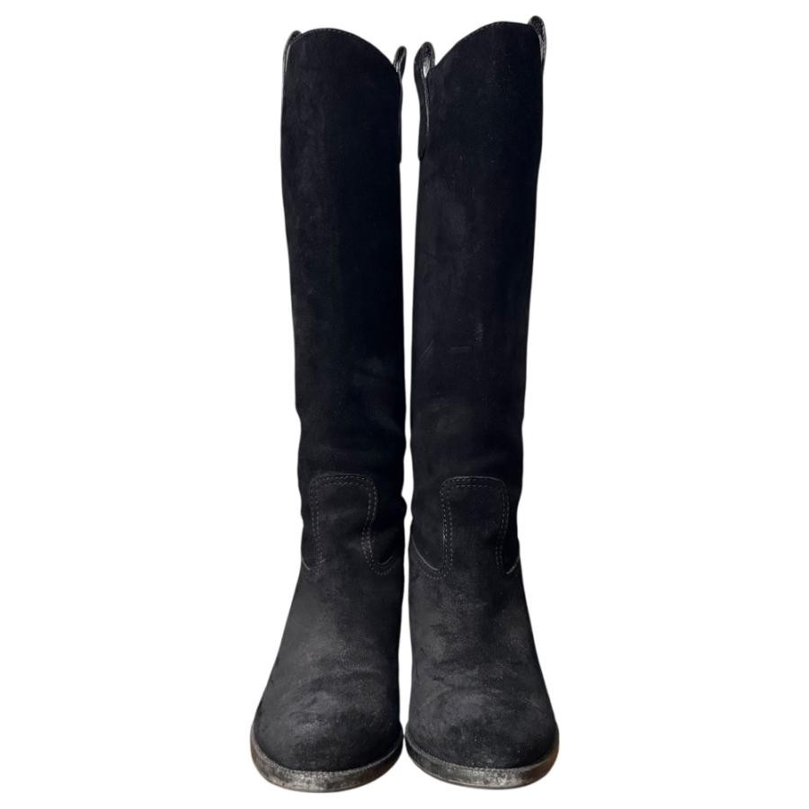 GUCCI Women's Long Suede Boots Size:35.5/JP:22.5 Black From Japan 141175K Authen thumbnail 2