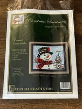 2007 Kustom Krafts CrossStitch Craft Art Kit 99577 “Christmas Snowman”