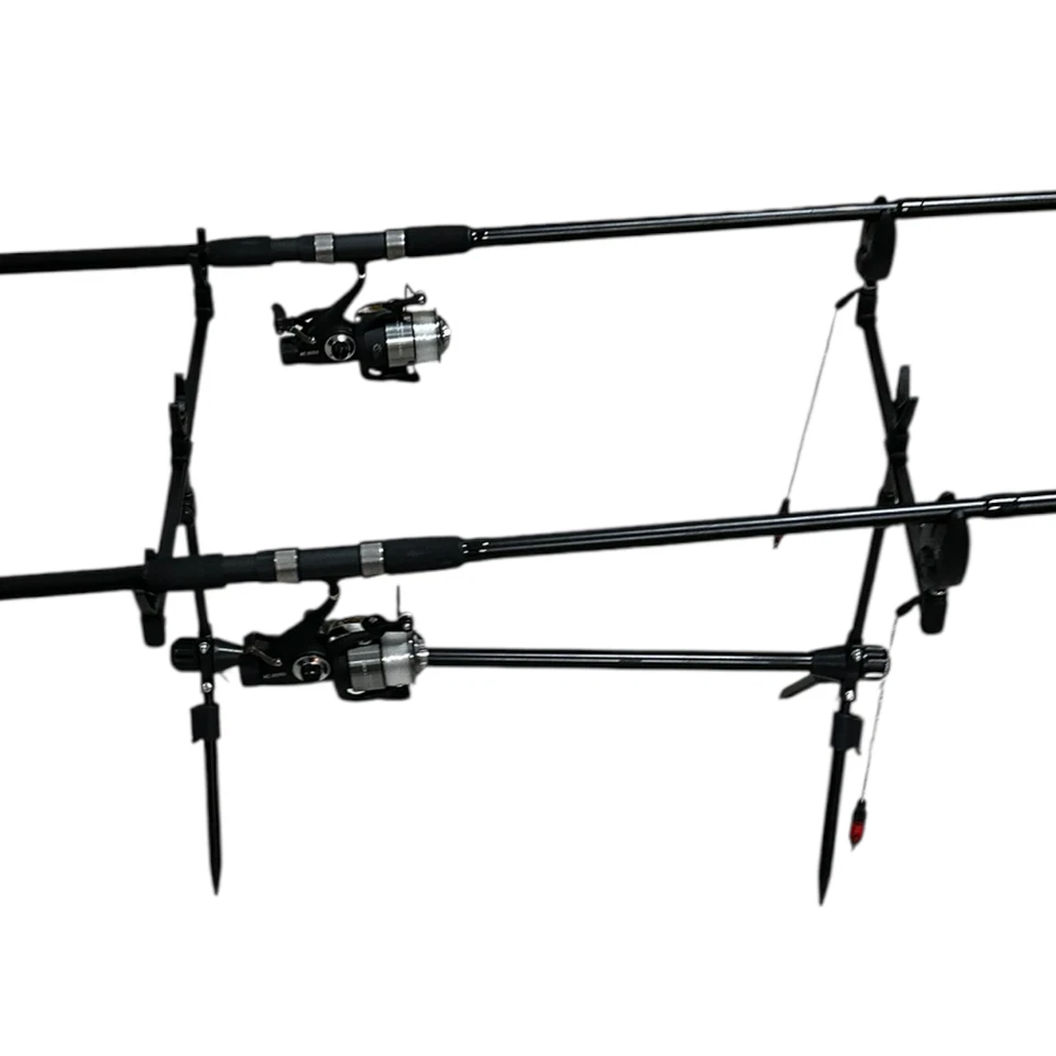 Angelset Karpfen 2 Ruten 2 Freilaufrollen Rod Pod Bissanzeiger Komplettset - Bild 3 von 4