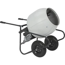 Klutch Electric Cement Mixer, 3.5 Cu. Ft. Poly Drum, 1/2 HP, 120V Electric