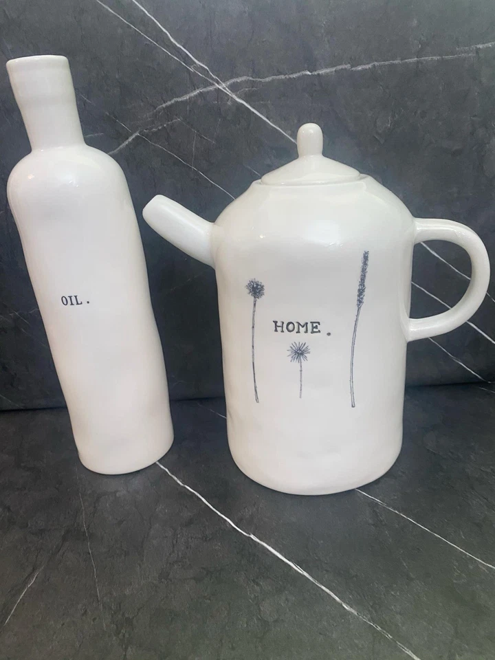 Rae Dunn HOME Tall Teapot & Oil dispenser - Image 2 of 4
