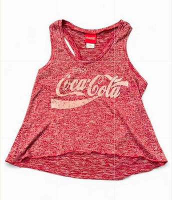 Vintage Coca-Cola Red Heather Racerback Tank Top Sleeveless Shirt Soda Theme