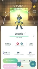Pokemon Shiny Lucario - P T C Mini GO - Read Description