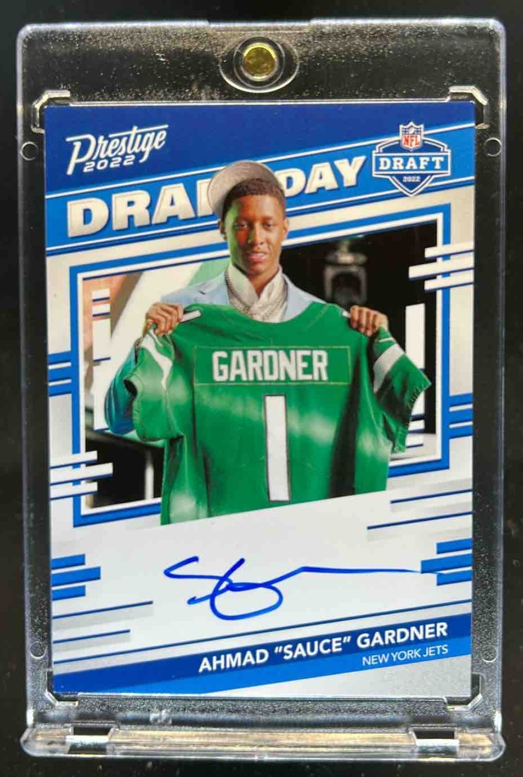 2022 Prestige Ahmad Sauce Gardner Draft Day Signatures RC Auto #DDS-AG Jets