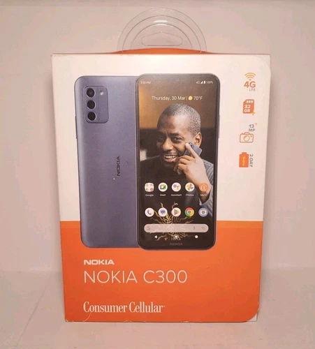Nokia C300 6.52" 32GB 3GB RAM Blue LTE Consumer Cellular Prepaid BRAND NEW!