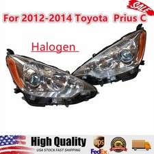 Pair Set Headlights Headlamps Head Lights Lamps For Toyota Prius C 2012-2014