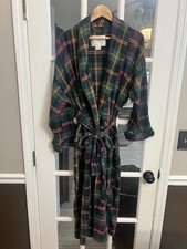 Victoria s Secret Country Robe Holiday Cottagecore Red Green Fleece Plaid Long