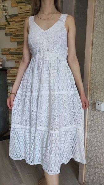 Women Sezane Dress White Cotton