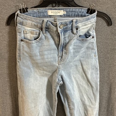 E- Hidden Los Angeles Women's Distressed Straight Leg Jeans Waist 24