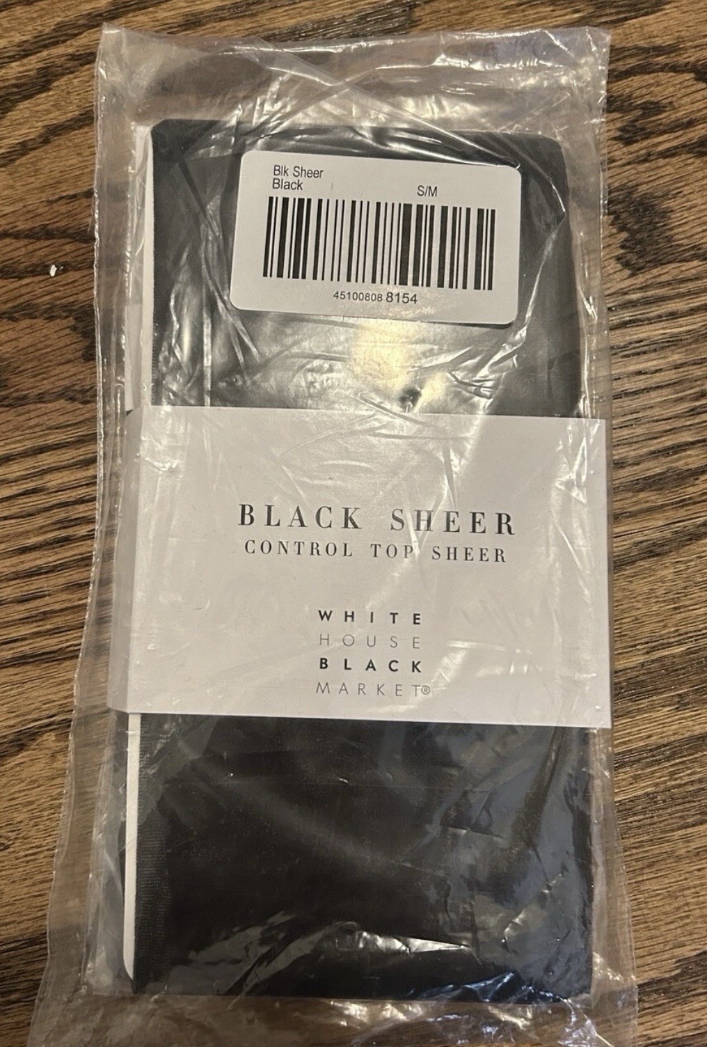 NEW White House Black Market Black SHEER Control Top Hosiery Size S/M New
