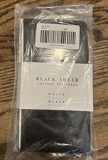 NEW White House Black Market Black SHEER Control Top Hosiery Size S/M New