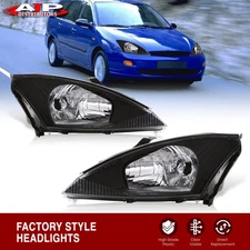 Black OE Style Head Lights Lamps Assembly Left+Right For 2000-2004 Ford Focus