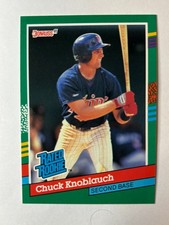 Chuck Knoblauch RR, RC : 1991 Donruss MLB Baseball Card #421 Minnesota Twins