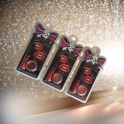 Lot of 3) Tattoo Junkee Lip Paint and Effects Matte-Sparkle-PUCKER UP (Sealed)
