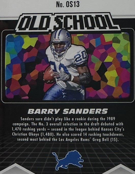 Barry Sanders PSA 10- 2020 Panini Mosaic ‘Old School’ -Lions, Oklahoma St., HOF view 7