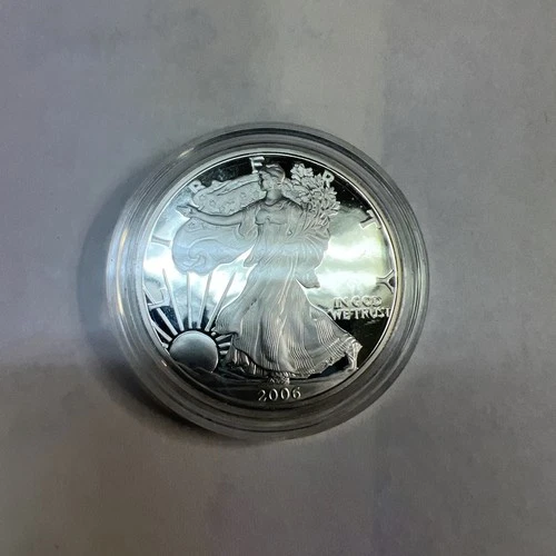 2006 American Eagle One Ounce Silver Proof Dollar W MINT Mark