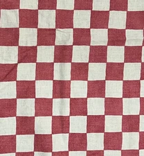 1 7/8 Vintage Concord Fabrics Sharon Kessler Checkerboard Faded Red Print Cotton