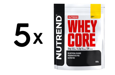 5 x Nutrend Whey Core, Vanilla - 900g (28,89 EUR/kg)