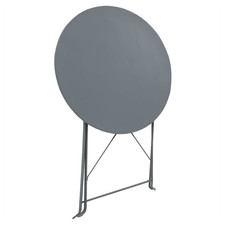 Bistrogarnitur 3-teilig grau pulverbeschichteter Stahl klappbar Terrassentisch 60cm x 71cm inkl