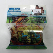 New-Old Lot Ice Age Character Rubber Silicone Band Bandz 20-Pack Bracelets