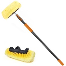 Car Wash Brush, 24FT Reach Telescopic Car Wash Brush with Long Handle, 12-Inc...