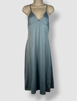 Leo Lin Women's Blue Satin V-Neck Slip Dress Size 8 | eBay