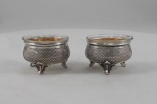 *RAR* Zwei elegante Gew&uuml;rzn&auml;pfe mit Guillochedekor, Historismus in 800er Silber