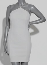 Guess Women's White Kandy Crystal-Strap Halter Mini Dress Size: 12