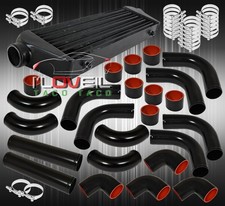 27.5x2.7x7 Aluminum Turbo Intercooler 64mm Piping Kit Upgrade Coupler Blk