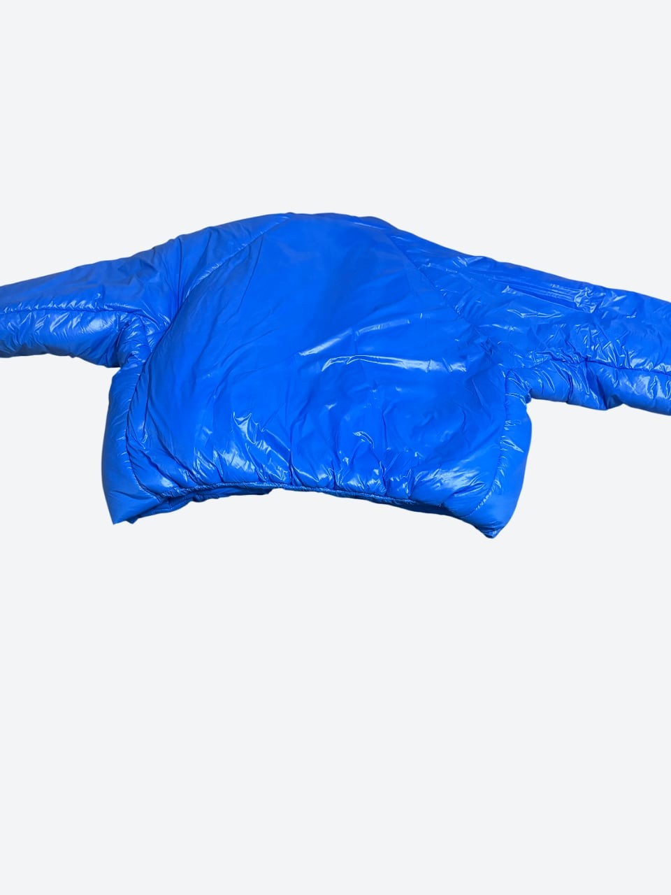YEEZY GAP Round Jacket Blue Nylon Puffer Size Large YZY Oversized Cropped Fit image 9