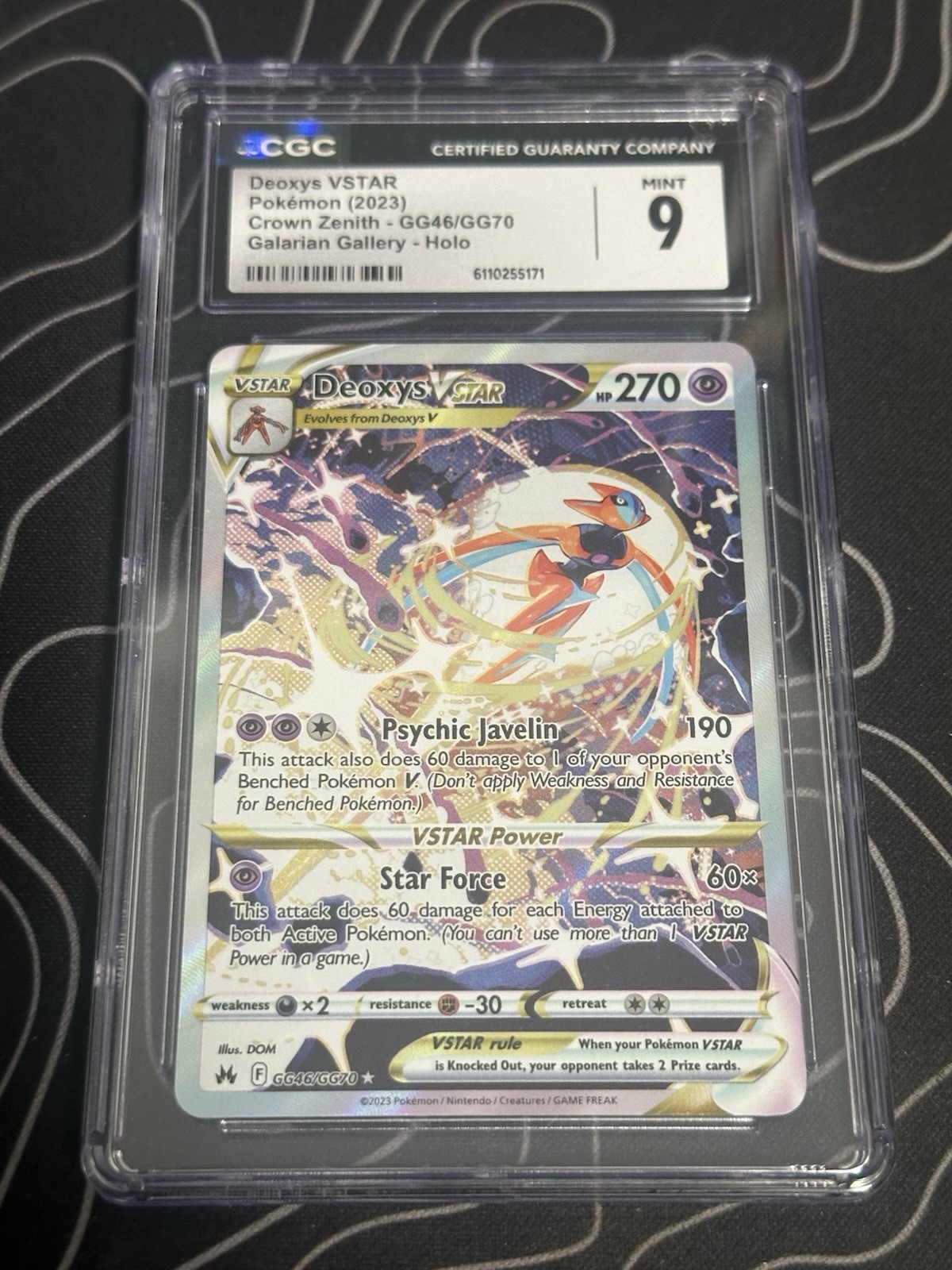 CGC 9 2023 Crown Zenith Galarian Gallery Deoxys VSTAR GG46/GG70 Holo