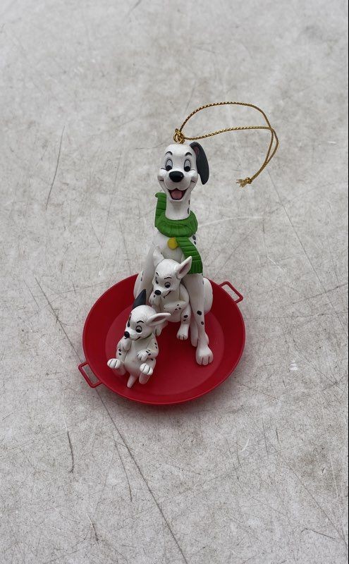 Disney Multicolor Dalmatians Dumbo Little Mermaid Holiday Ornaments Lot Of 4